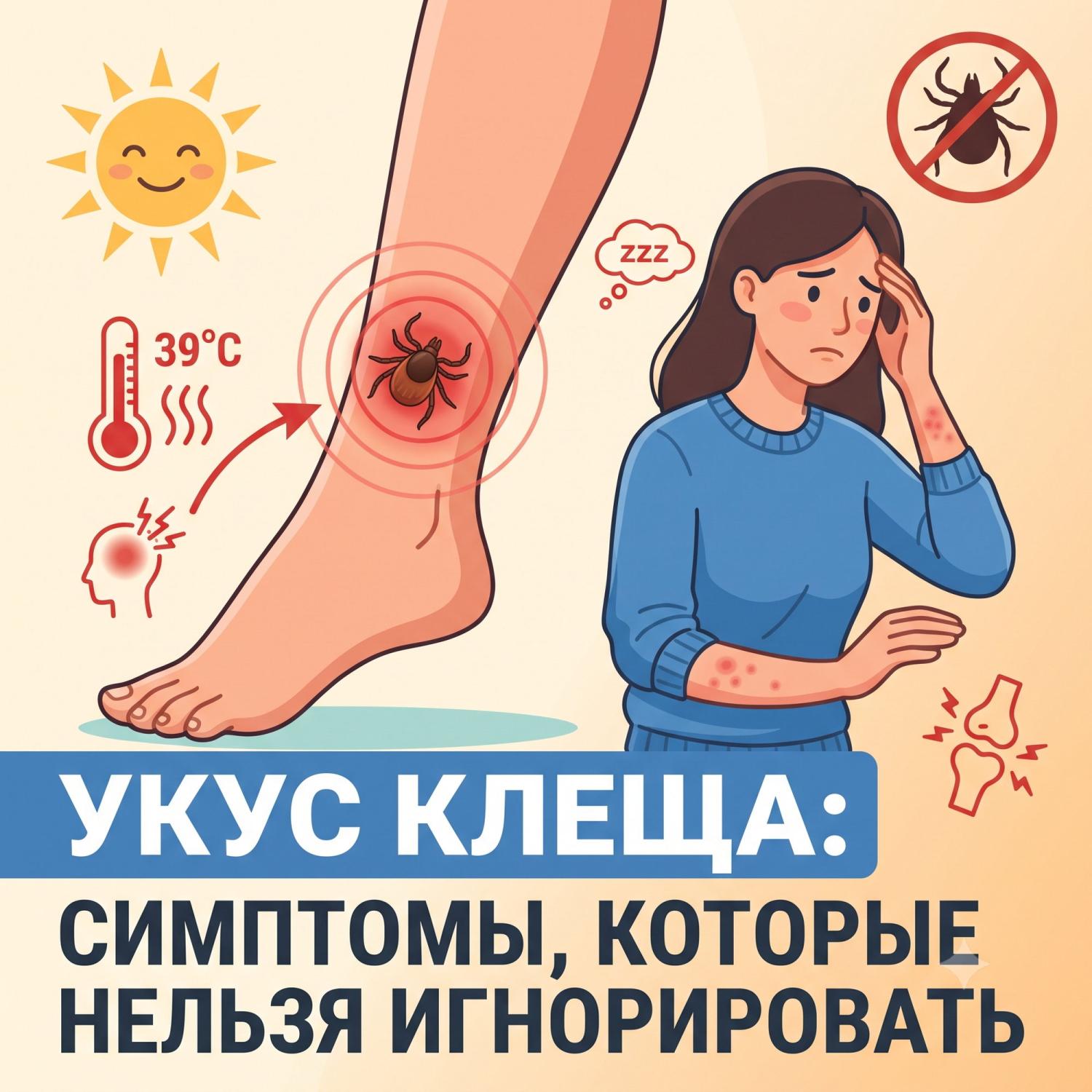 Укус клеща: симптомы, которые нельзя игнорировать Укус клеща: симптомы, которые нельзя игнорировать